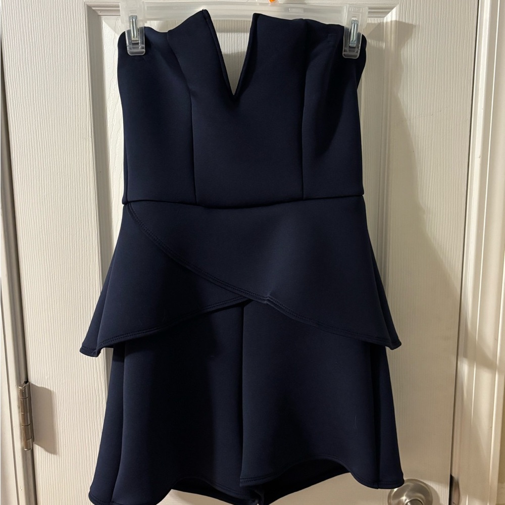 Charlotte Russe Midnight Blue Strapless Romper